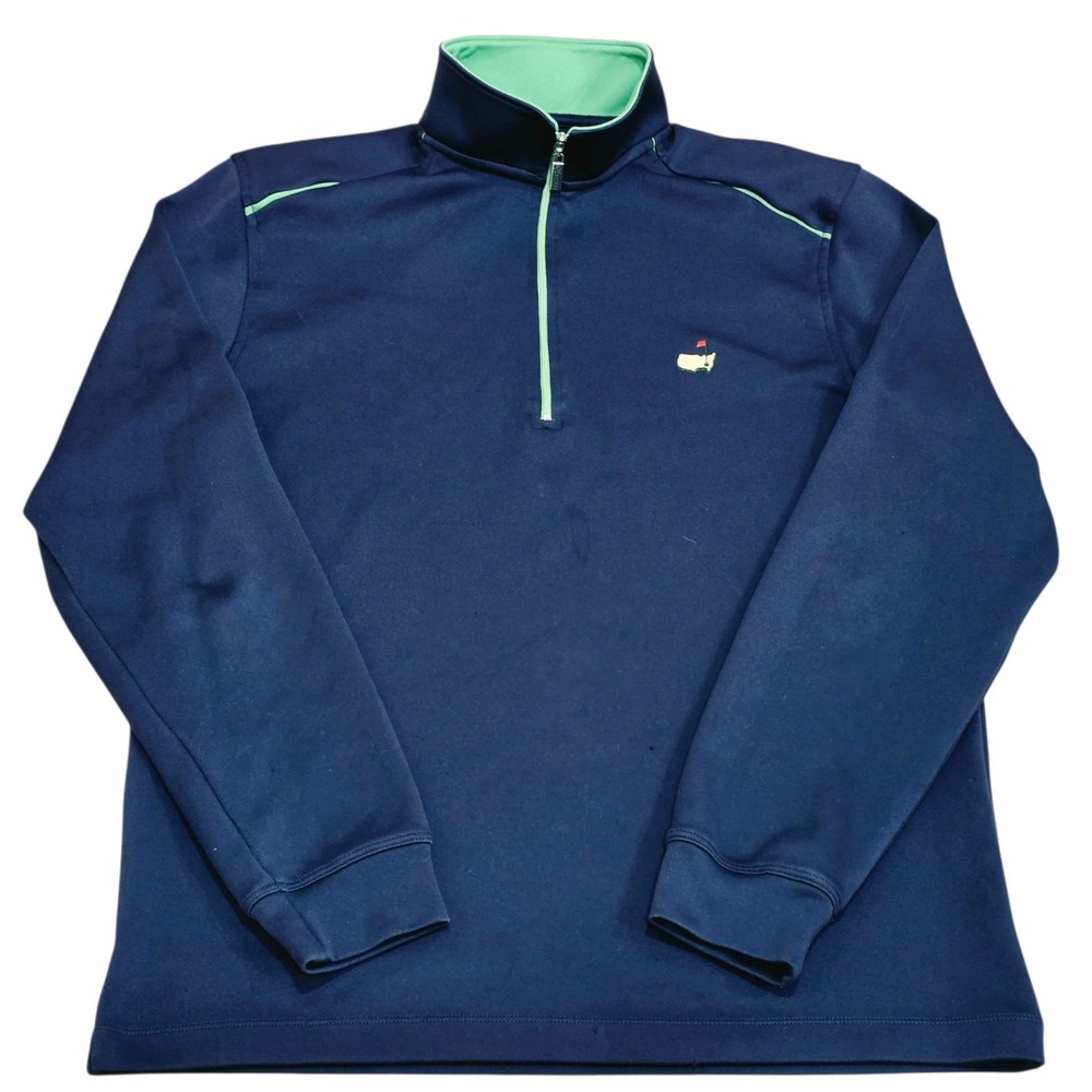 Masters Tech Augusta National 1/4 Zip Pullover Navy Golf Jacket Men's Medium